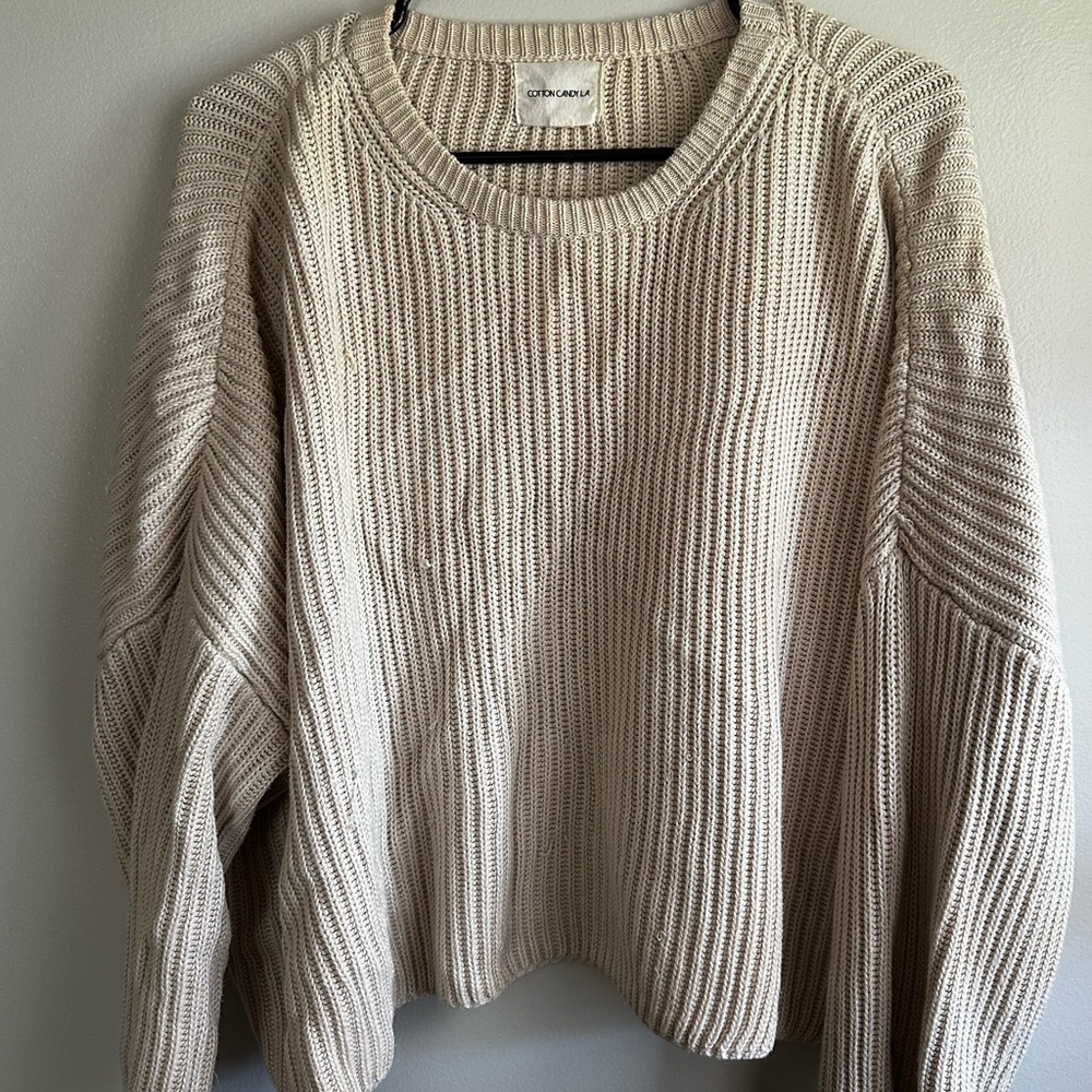 Cotton Candy LA knit cream sweater
